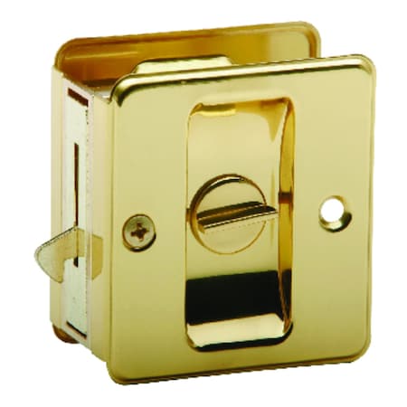 Schlage Schlage 1.75 in. D Bright Brass Gold Solid Brass Pocket Door Privacy Lock 1 pc SC991B-605